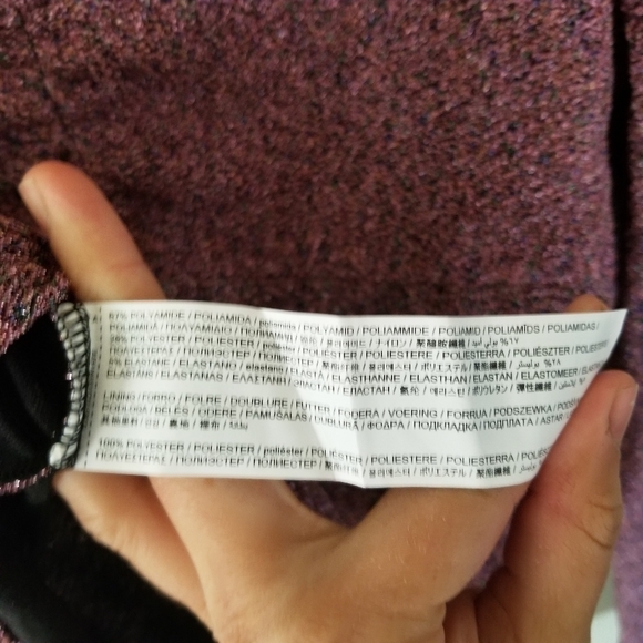 nwt Mango Metallic Sparkle Pink Cropped top Long Sleeve Size Large - Picture 3 of 9